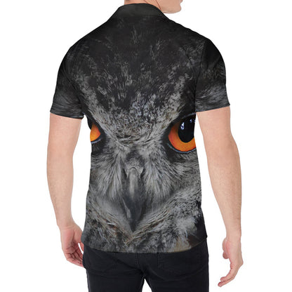 Owl Eyes Print Men's Shirt