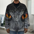 Owl Eyes Print Men's Shirt Jacket