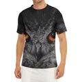 Owl Eyes Print Men's Short Sleeve Rash Guard