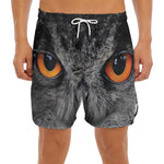 Owl Eyes Print Men's Split Running Shorts
