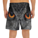 Owl Eyes Print Men's Split Running Shorts