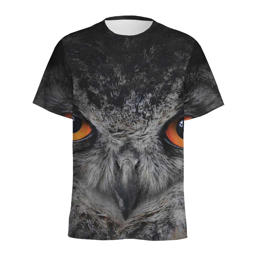 Owl Eyes Print Men's Sports T-Shirt