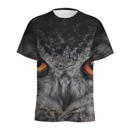 Owl Eyes Print Men's Sports T-Shirt
