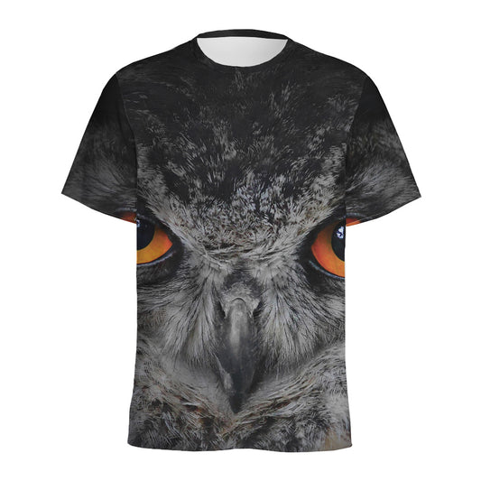 Owl Eyes Print Men's Sports T-Shirt