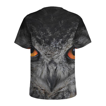 Owl Eyes Print Men's Sports T-Shirt