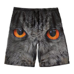 Owl Eyes Print Men's Swim Trunks