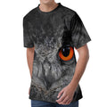 Owl Eyes Print Men's Velvet T-Shirt