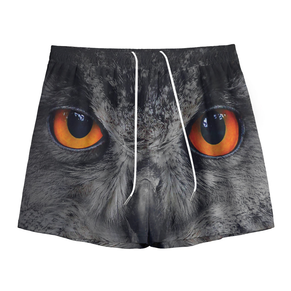 Owl Eyes Print Mesh Shorts