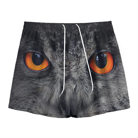 Owl Eyes Print Mesh Shorts