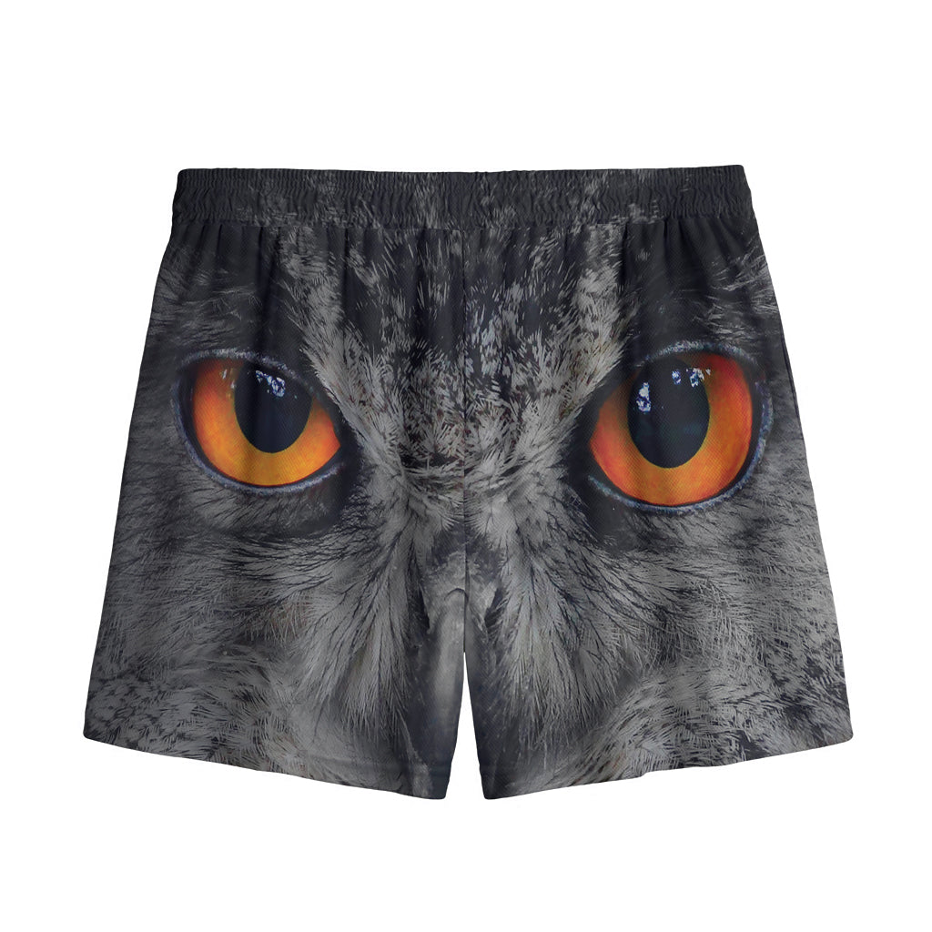 Owl Eyes Print Mesh Shorts