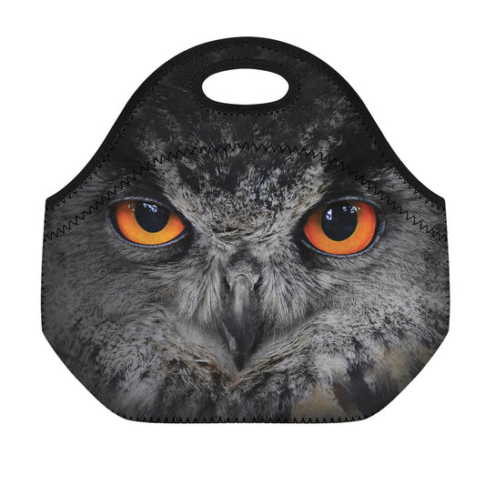 Owl Eyes Print Neoprene Lunch Bag