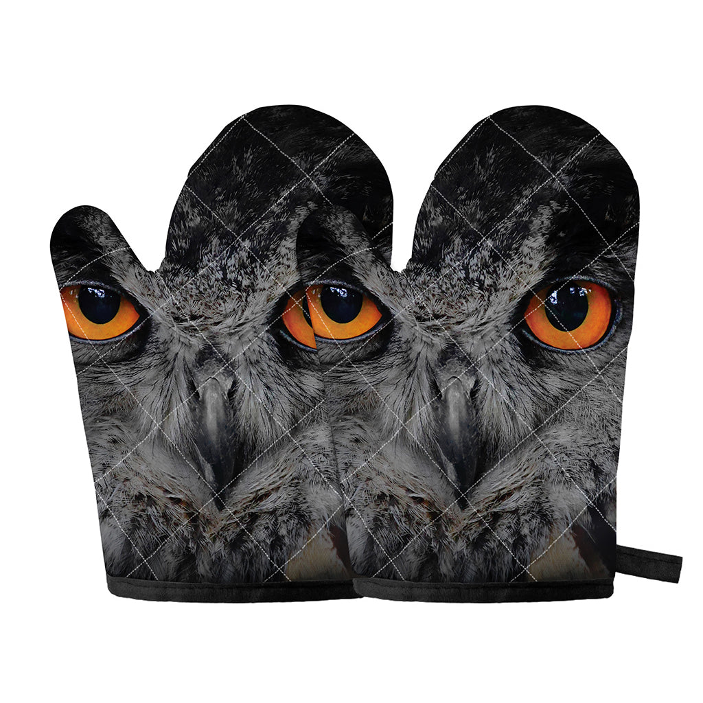 Owl Eyes Print Oven Mitts