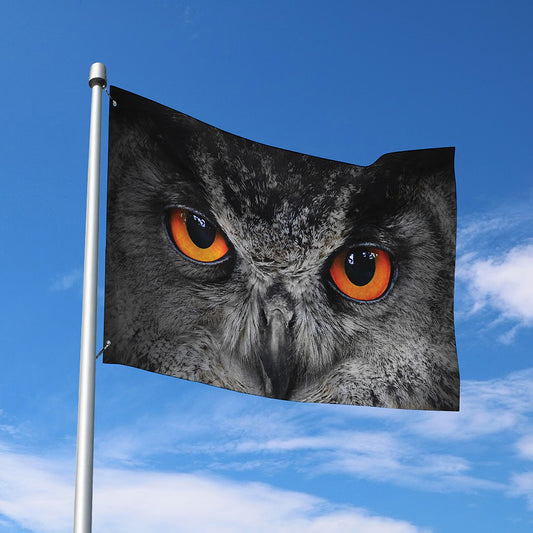 Owl Eyes Print Polyester Flag