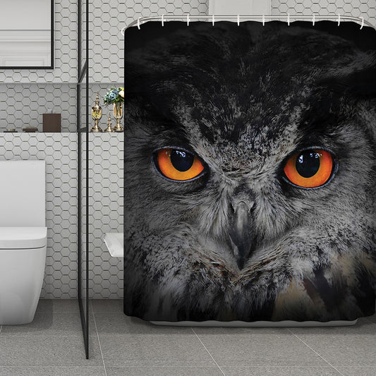 Owl Eyes Print Polyester Shower Curtain