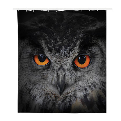 Owl Eyes Print Polyester Shower Curtain