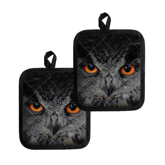 Owl Eyes Print Pot Holders
