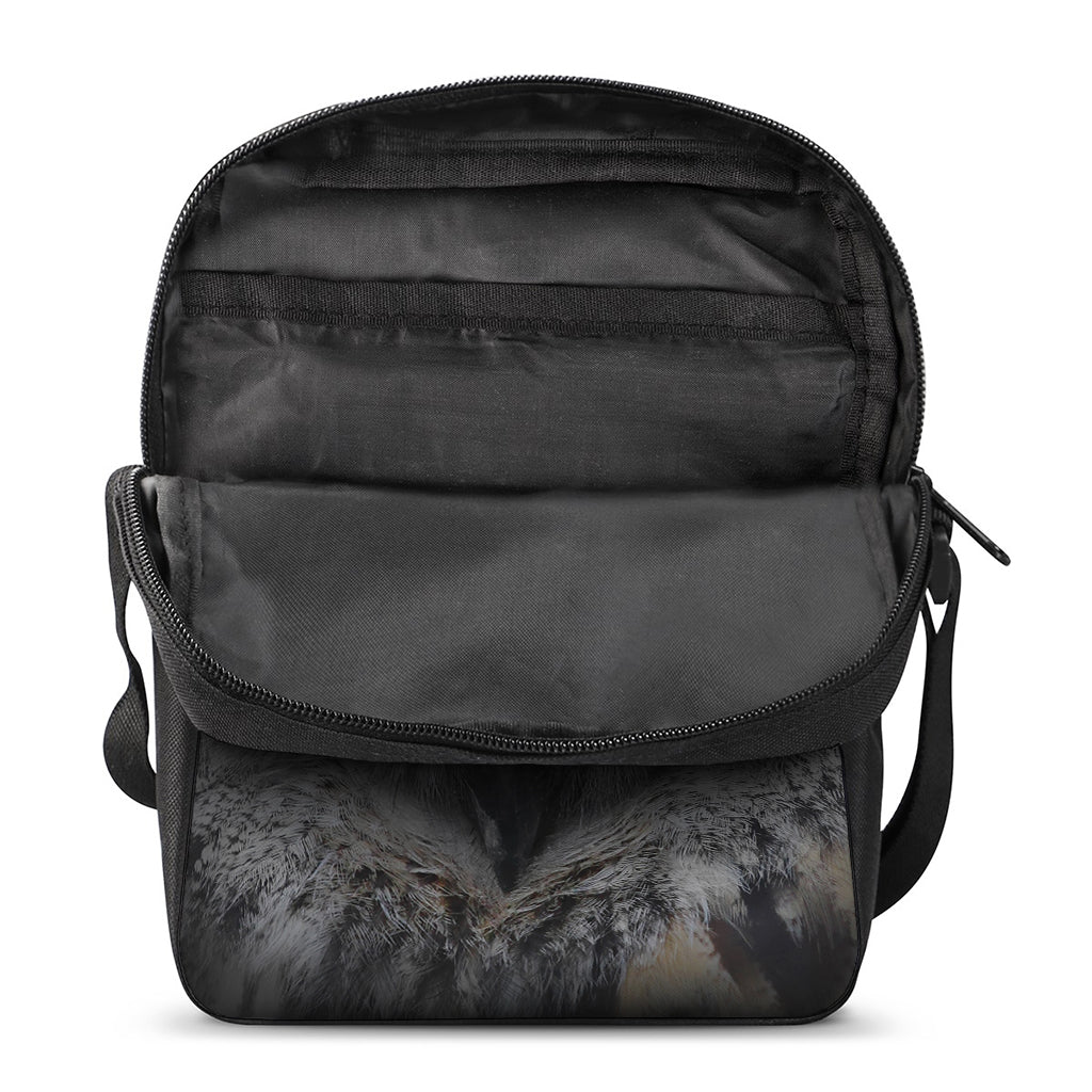 Owl Eyes Print Rectangular Crossbody Bag