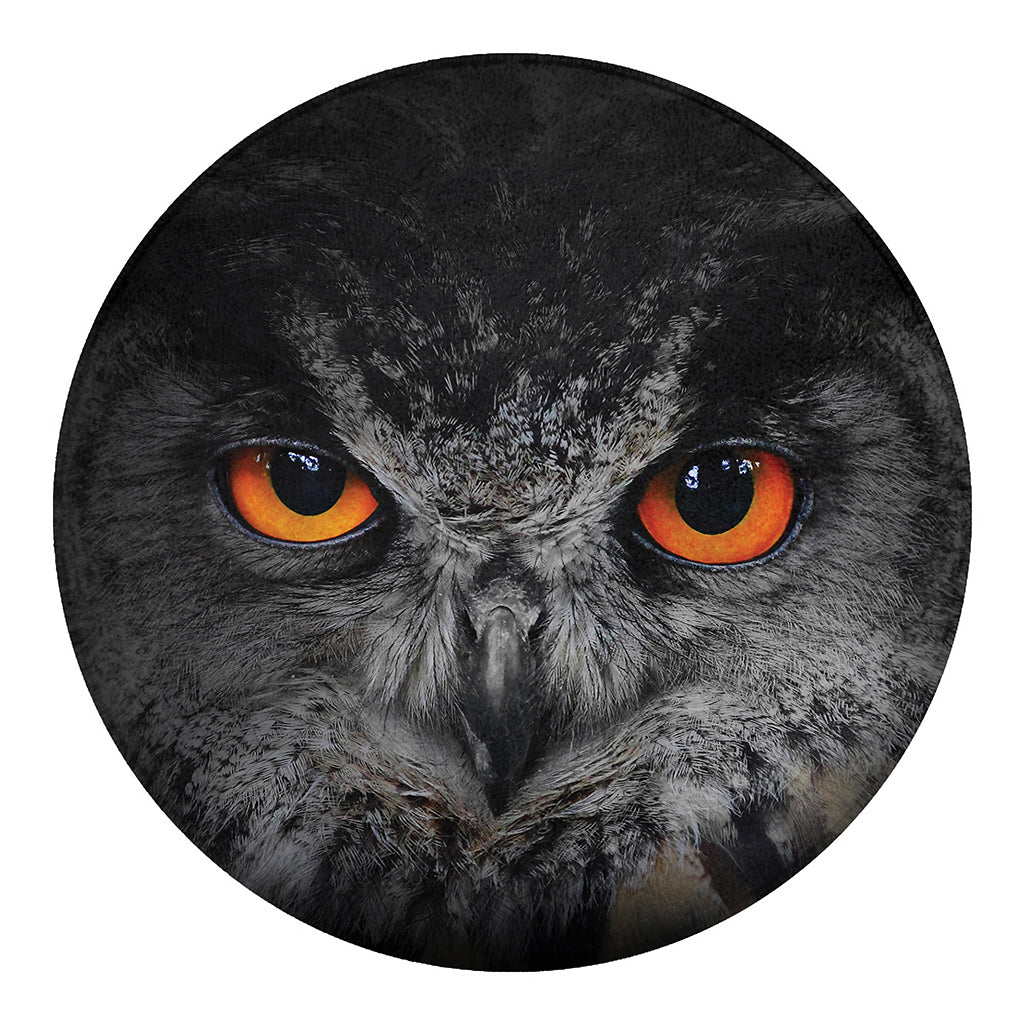 Owl Eyes Print Round Blanket