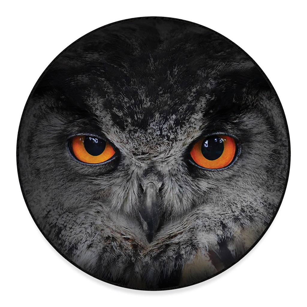 Owl Eyes Print Round Floor Mat