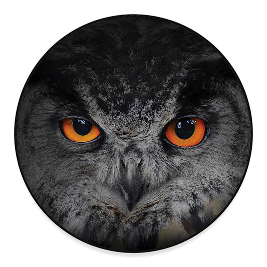 Owl Eyes Print Round Floor Mat
