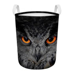 Owl Eyes Print Round Laundry Basket
