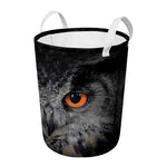 Owl Eyes Print Round Laundry Basket
