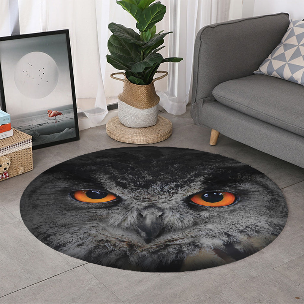 Owl Eyes Print Round Rug