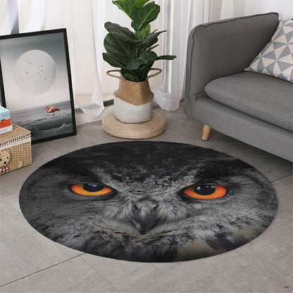 Owl Eyes Print Round Rug