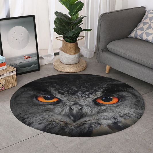 Owl Eyes Print Round Rug