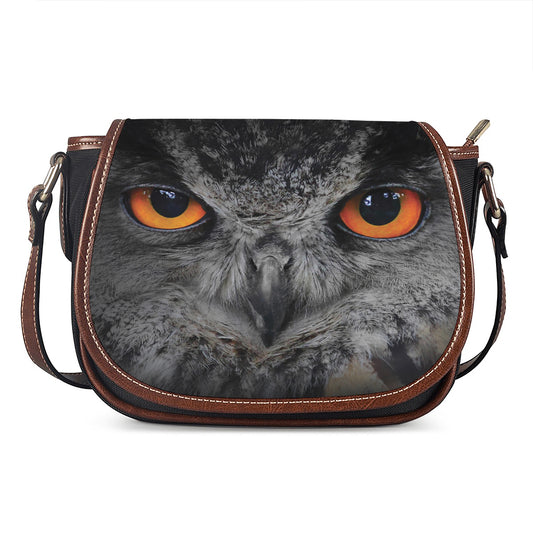 Owl Eyes Print Saddle Bag
