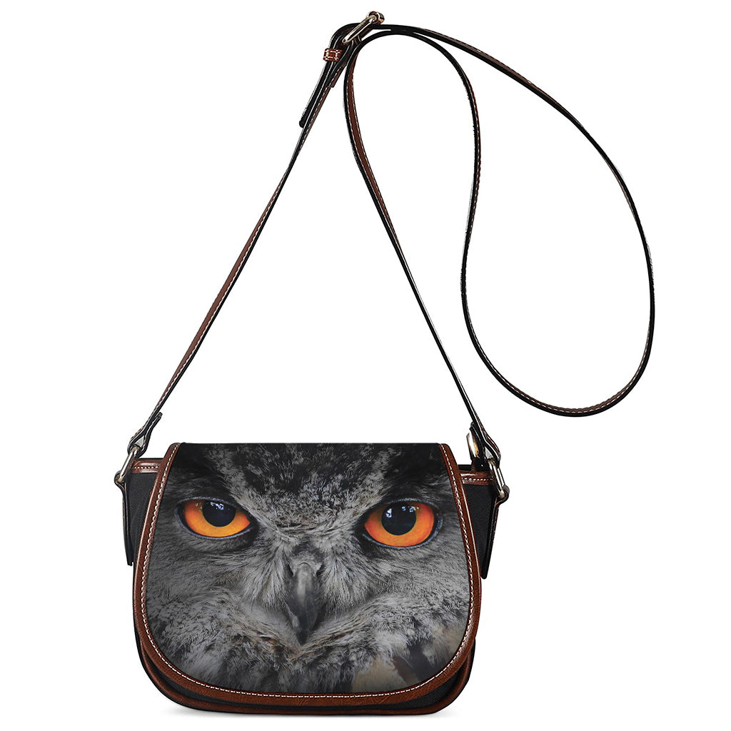 Owl Eyes Print Saddle Bag