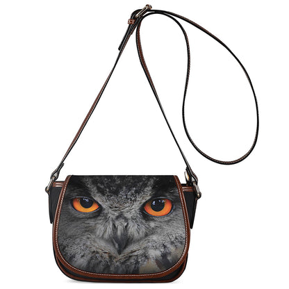 Owl Eyes Print Saddle Bag