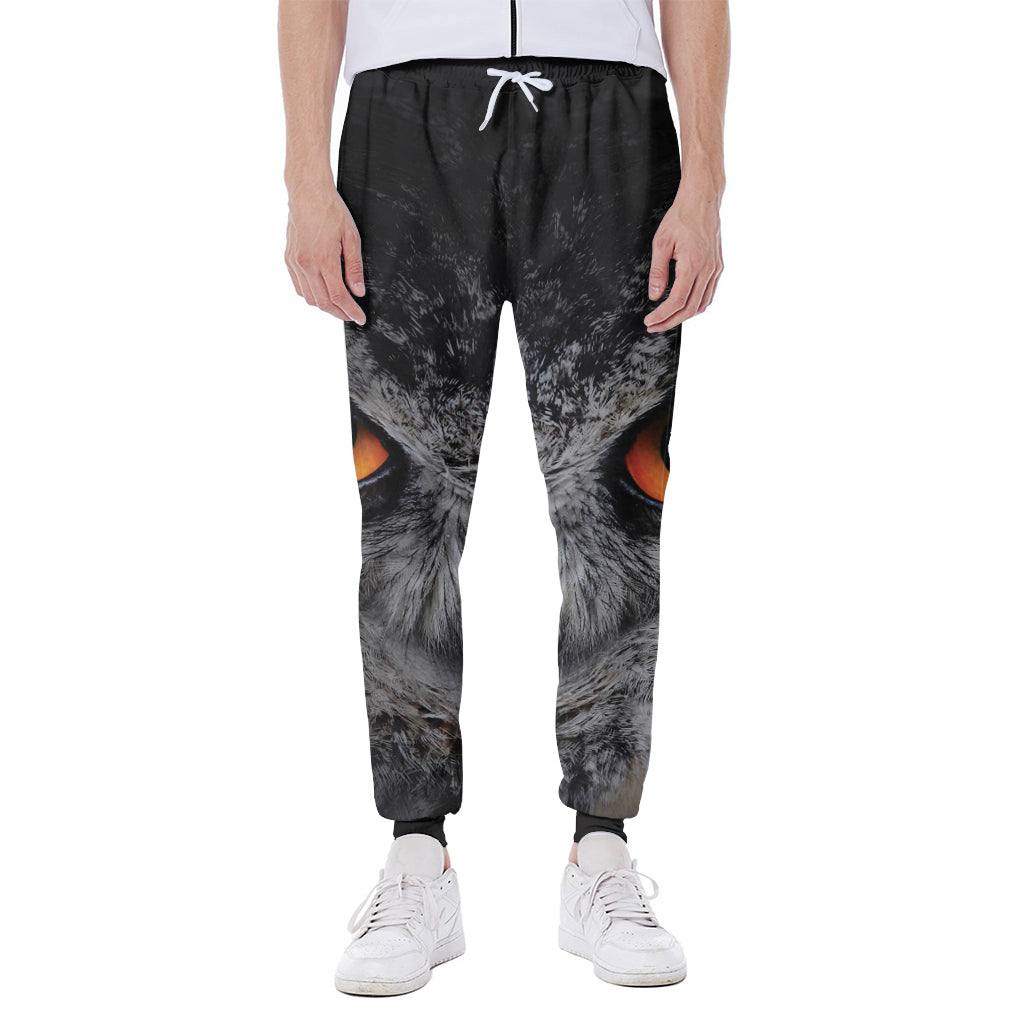 Owl Eyes Print Scuba Joggers
