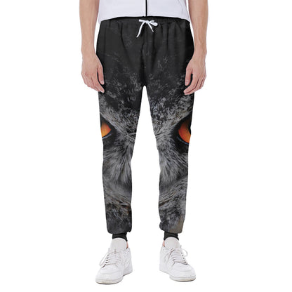 Owl Eyes Print Scuba Joggers