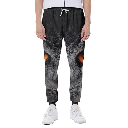 Owl Eyes Print Scuba Joggers