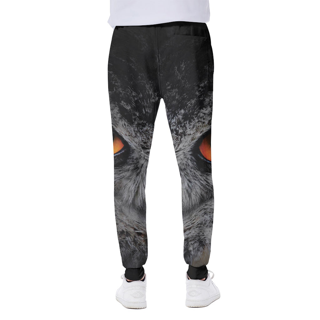 Owl Eyes Print Scuba Joggers