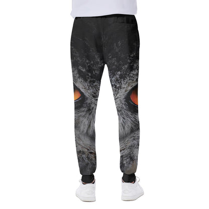 Owl Eyes Print Scuba Joggers