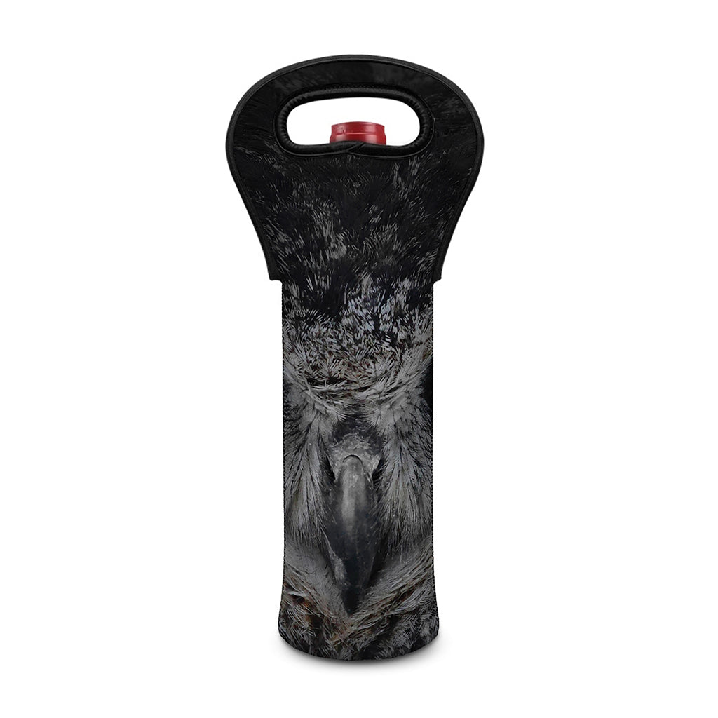 Owl Eyes Print Single Neoprene Wine Tote