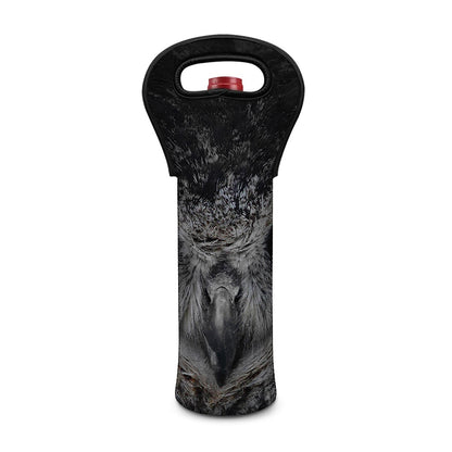 Owl Eyes Print Single Neoprene Wine Tote