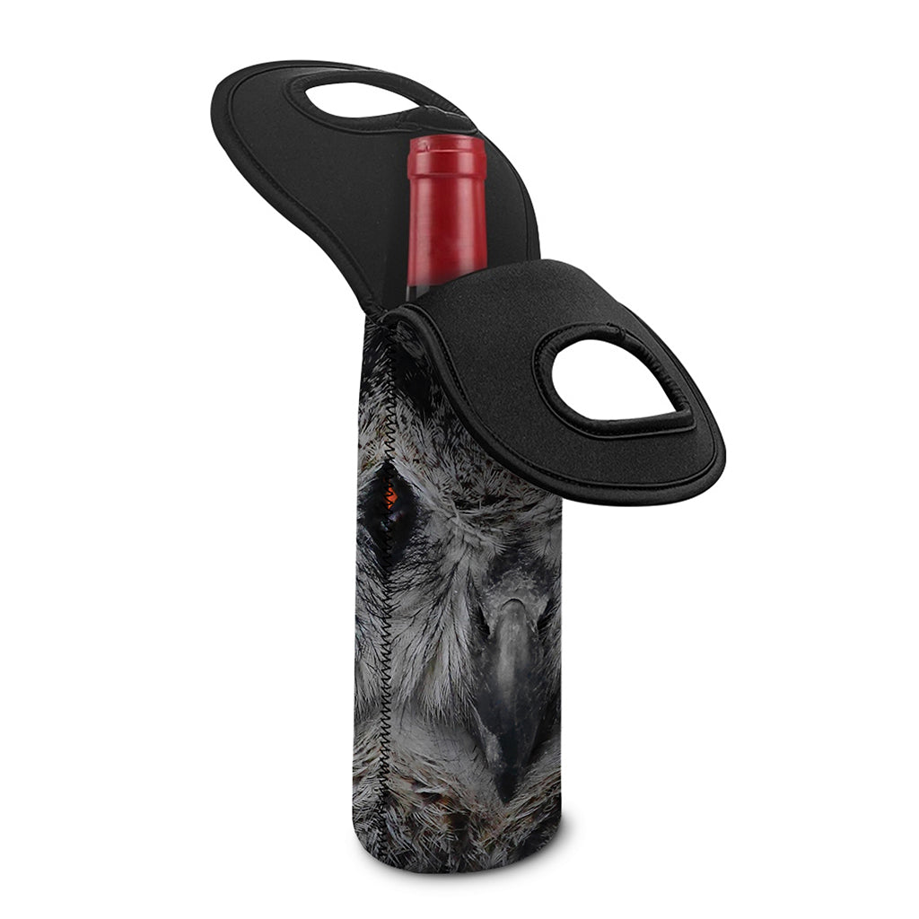Owl Eyes Print Single Neoprene Wine Tote