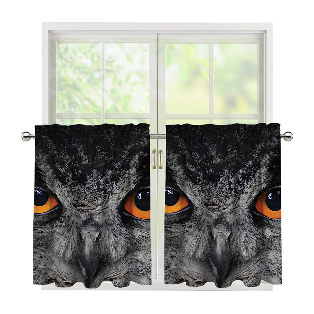 Owl Eyes Print Tier Curtains
