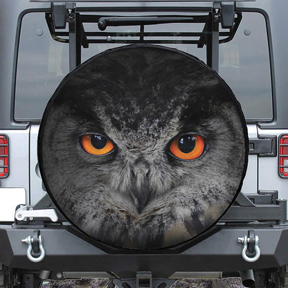 Owl Eyes Print Tire Cover