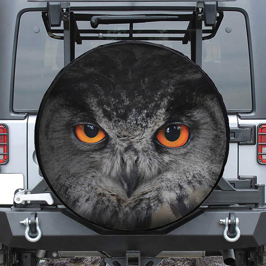 Owl Eyes Print Tire Cover