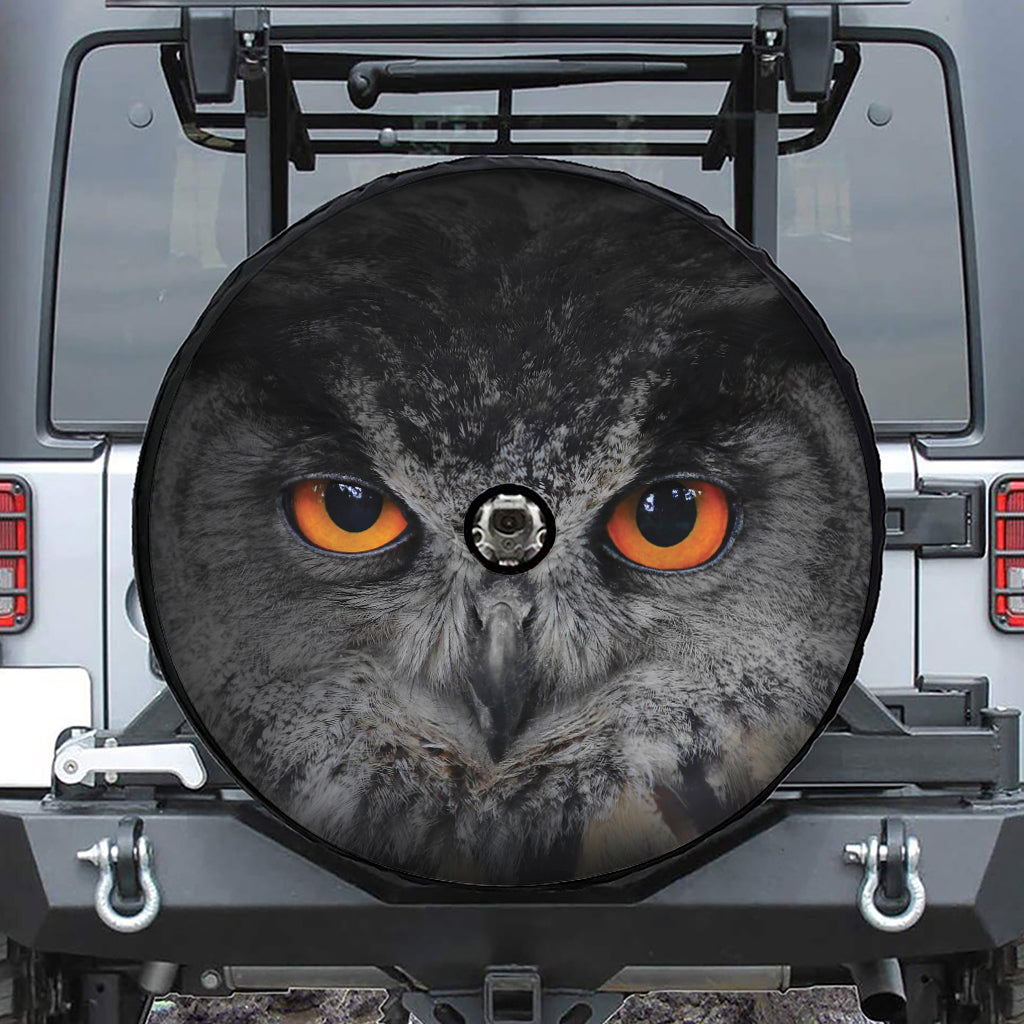 Owl Eyes Print Tire Cover With Camera Hole