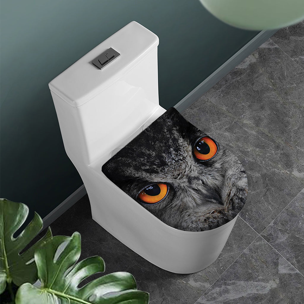 Owl Eyes Print Toilet Lid Cover