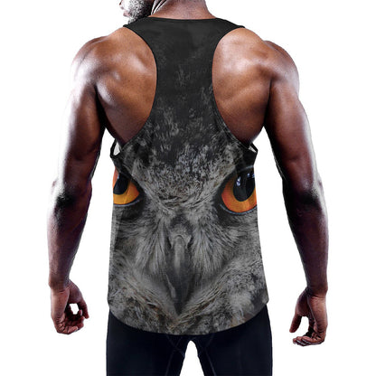 Owl Eyes Print Training Tank Top