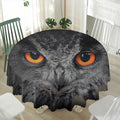 Owl Eyes Print Waterproof Round Tablecloth