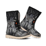 Owl Eyes Print Winter Boots
