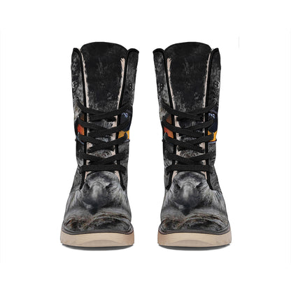 Owl Eyes Print Winter Boots