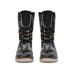 Owl Eyes Print Winter Boots